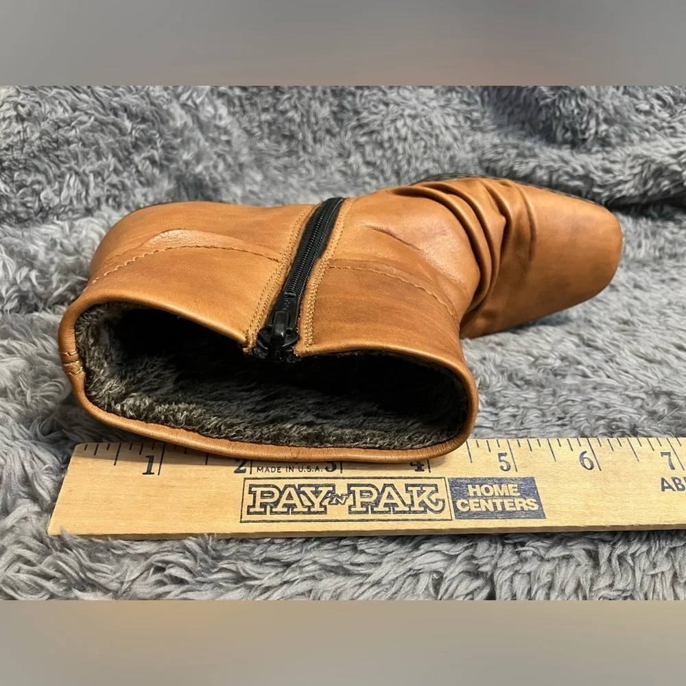Rieker Kendra Ladies Slouch Ankle Zipper Boot Booties Brown Tan Size EU 37/ US 6
